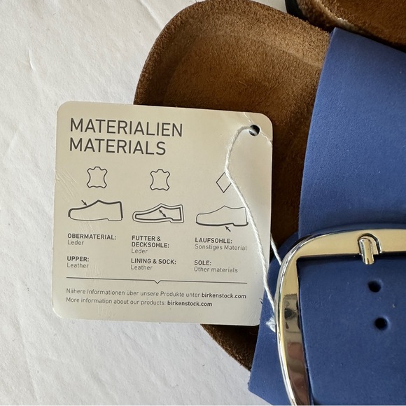 Birkenstock MADRID BIG BUCKLE Navy Blue leather Sandals 38 women’s - Picture 8 of 15